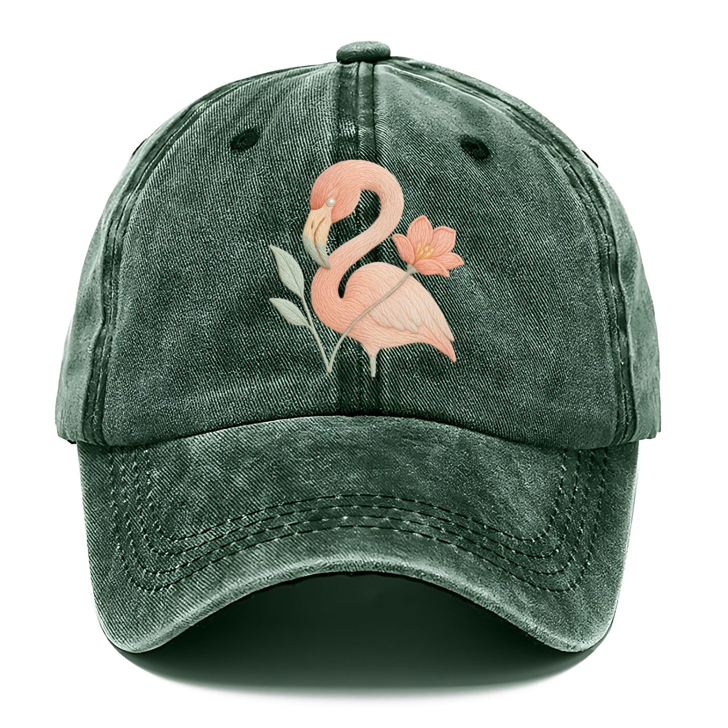 Peach Flamingo - Classic Cap - Forest Mist(Green)