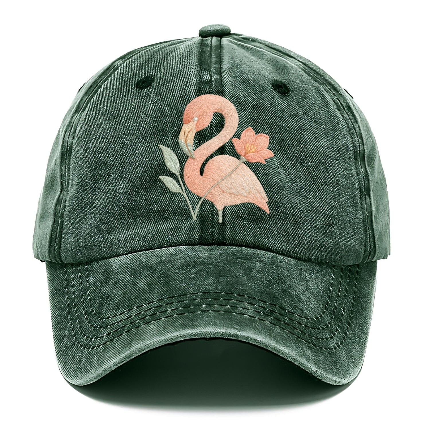Peach Flamingo - Classic Cap - Forest Mist(Green)