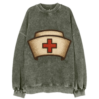 Nurse Cap  - Vintage Sweatshirt - Forest Mist(Green)