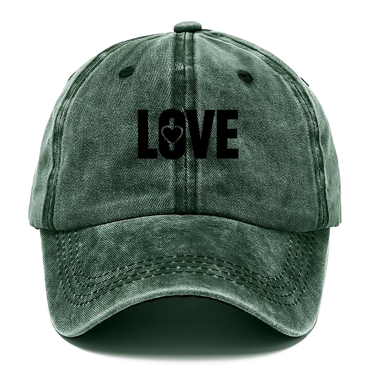 Bold typography design - "LOVE" - universal connection, heart centered - Classic Cap - Forest Mist(Green)