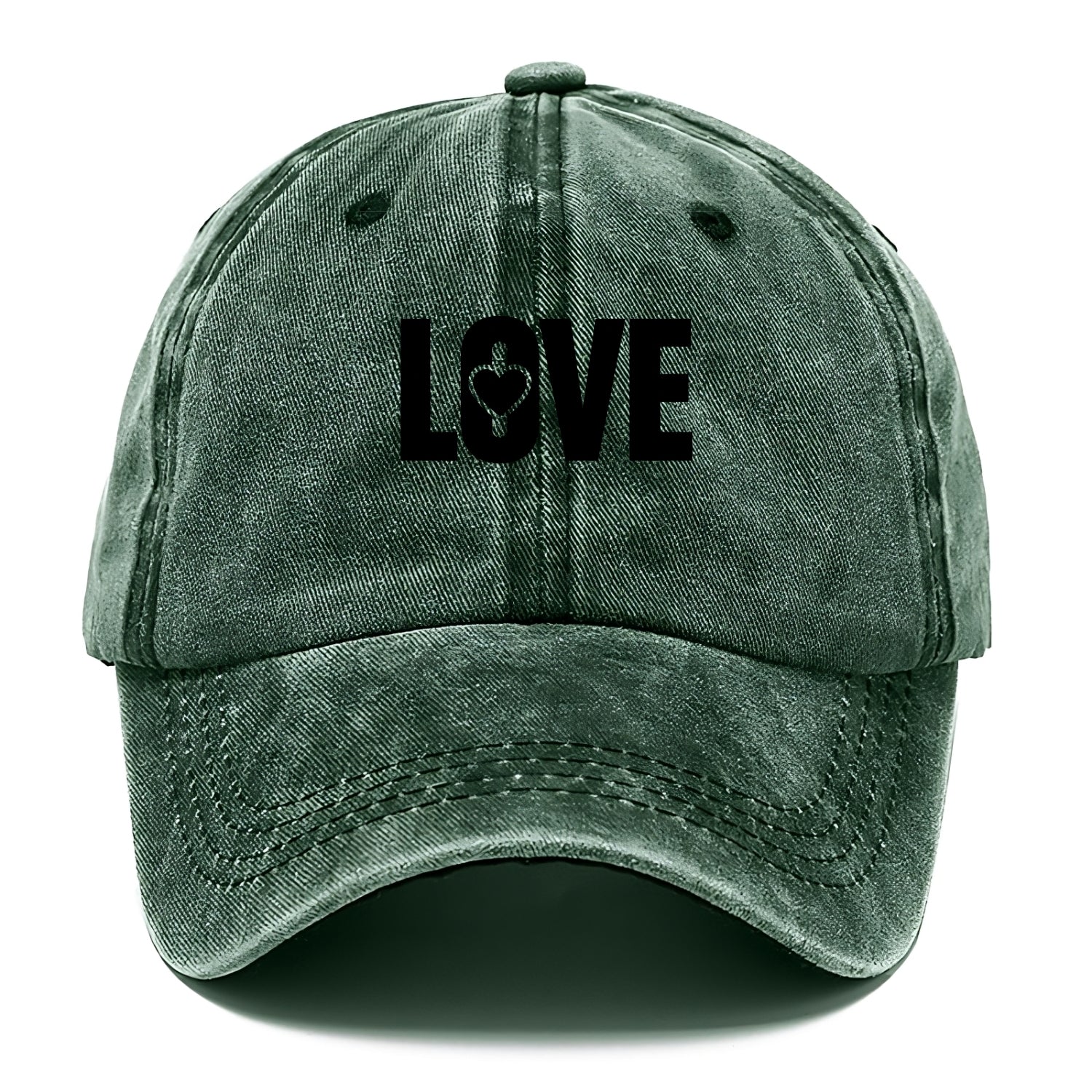 Bold typography design - "LOVE" - universal connection, heart centered - Classic Cap - Forest Mist(Green)