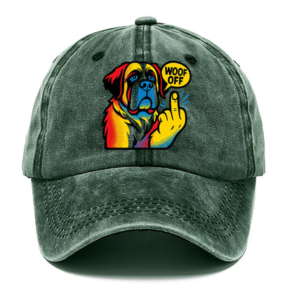 Saint Bernard with gentle giant face and droopy jowls, huge paw raised - Classic Cap - Forest Mist(Green)