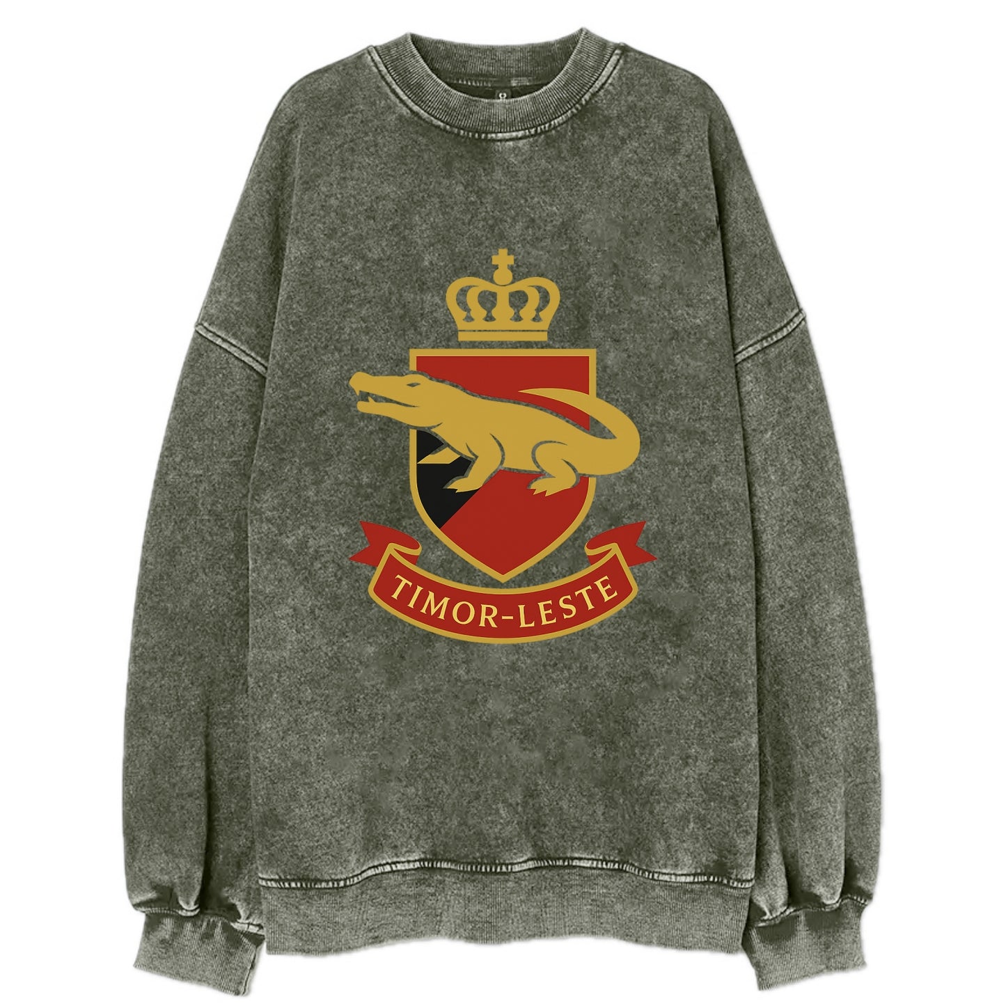 Timor-Leste Royal Logo  - Vintage Sweatshirt - Forest Mist(Green)