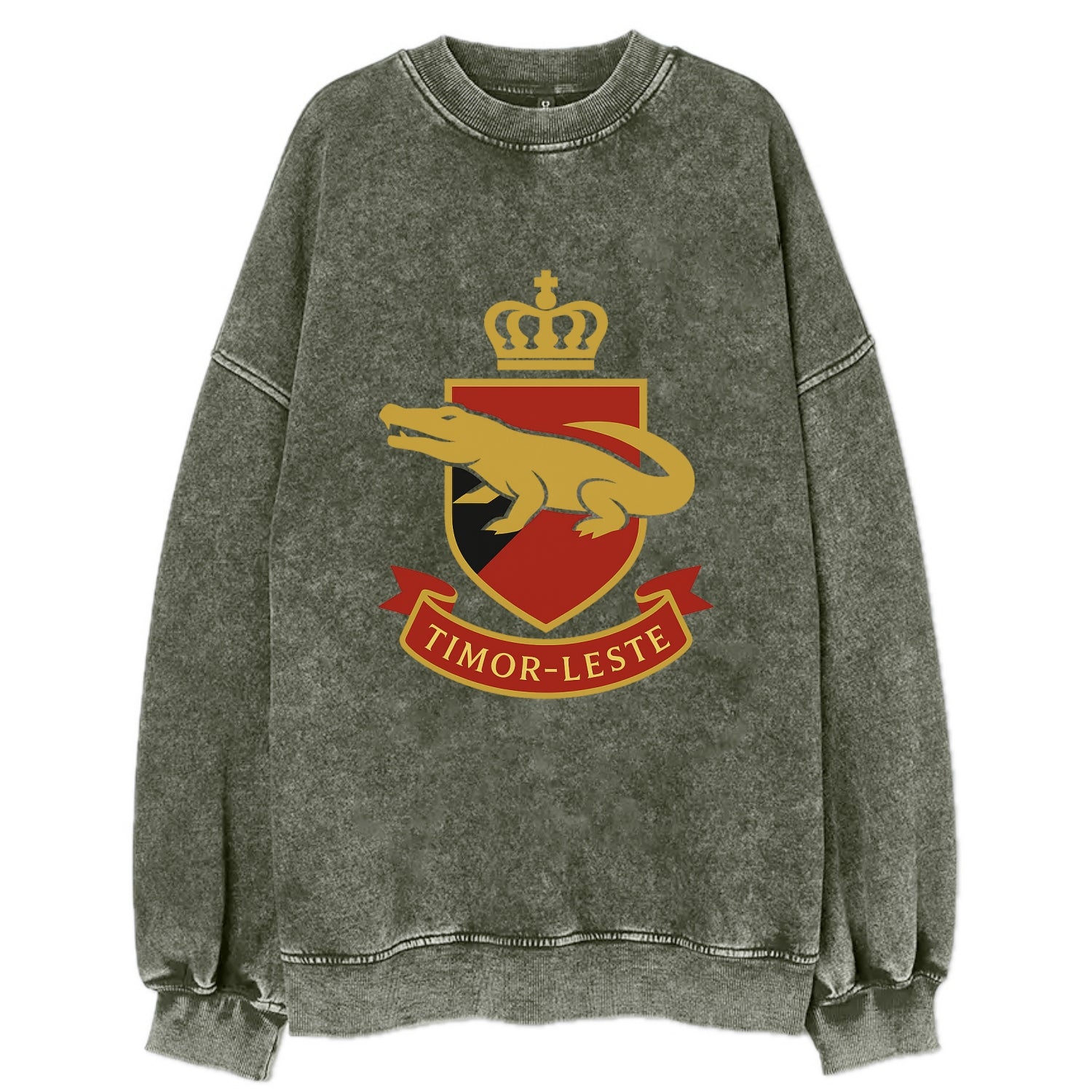 Timor-Leste Royal Logo  - Vintage Sweatshirt - Forest Mist(Green)