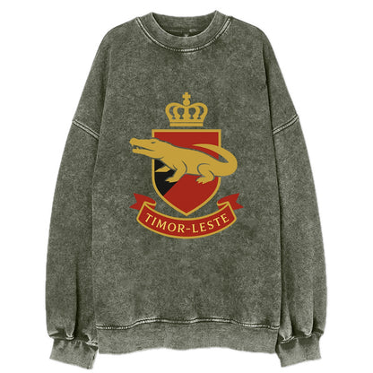 Timor-Leste Royal Logo  - Vintage Sweatshirt - Forest Mist(Green)