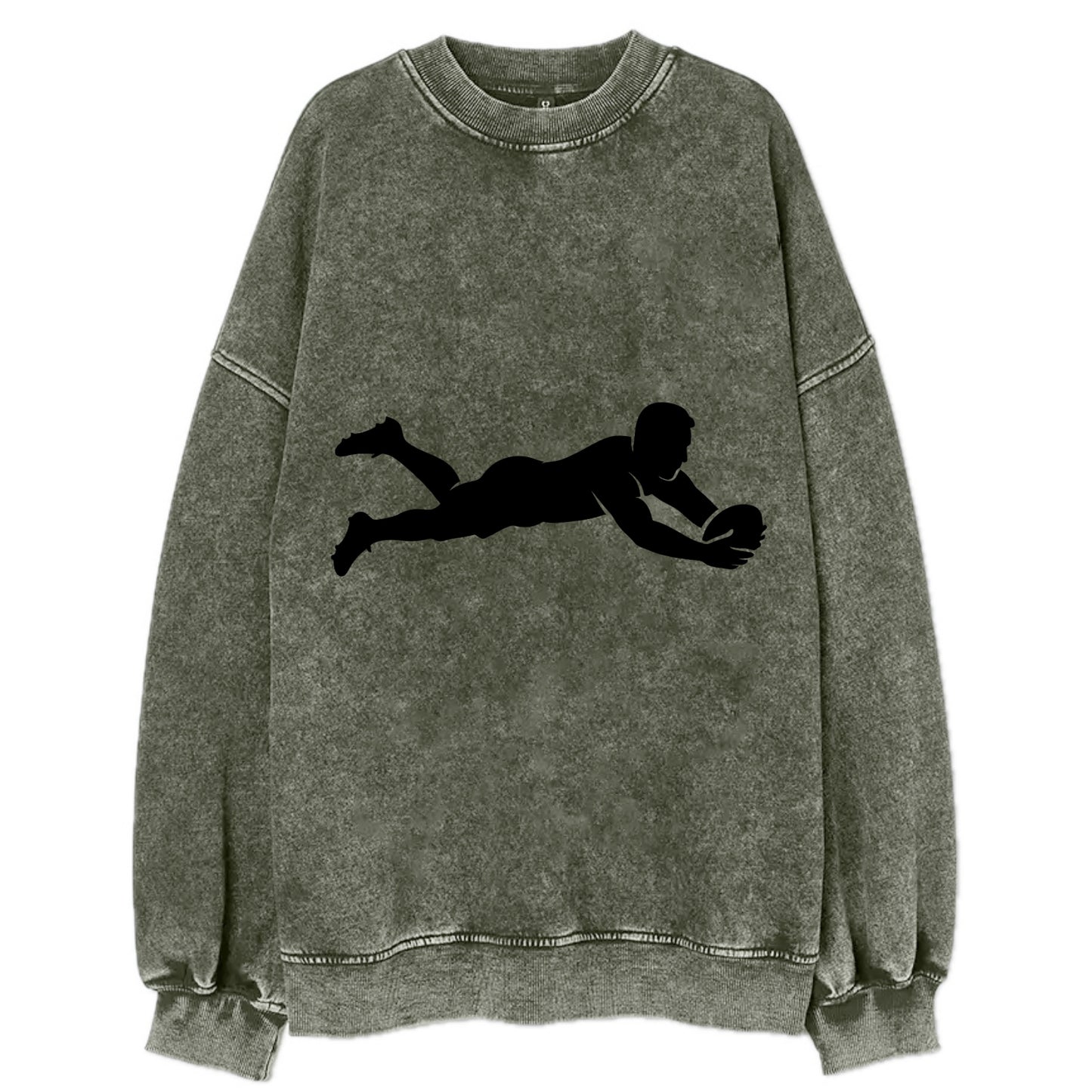 Rugby player diving for try - Vintage Sweatshirt - Forest Mist(Green)