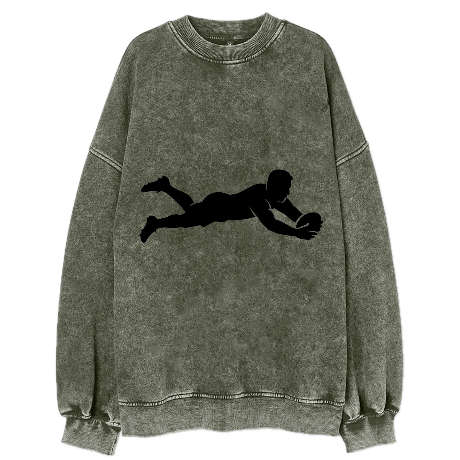 Rugby player diving for try - Vintage Sweatshirt - Forest Mist(Green)