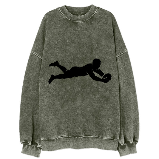 Rugby player diving for try - Vintage Sweatshirt - Forest Mist(Green)