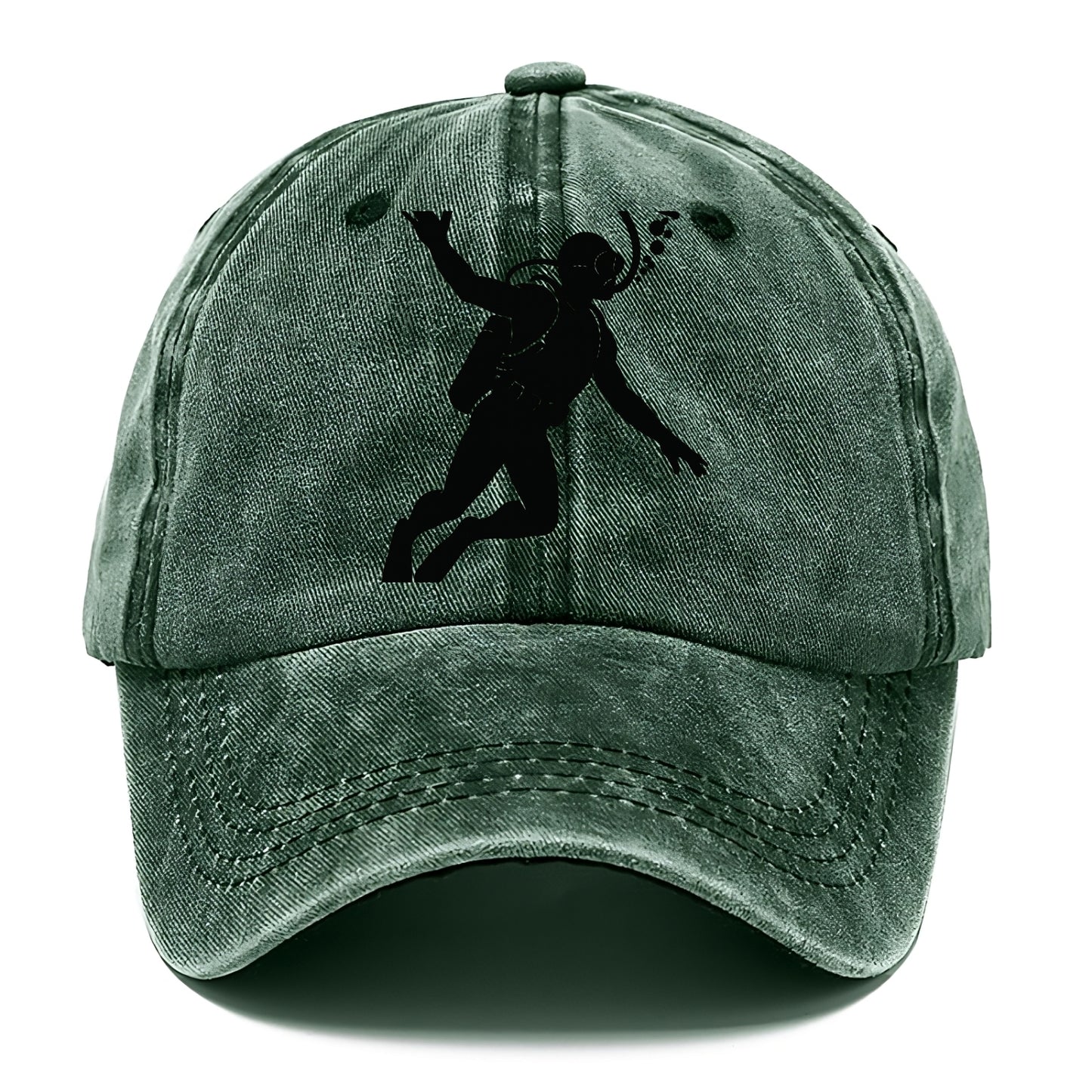 Scuba diver descending with gear - Classic Cap - Forest Mist(Green)