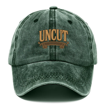 Bold typography design - "UNCUT" - pure, undiluted, authentic - Classic Cap - Forest Mist(Green)