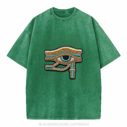 Eye of Horus - Vintage T-shirt - Forest Mist(Green)