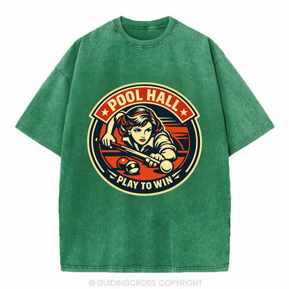 Cue Queen Emblem - Vintage T-shirt - Forest Mist(Green)