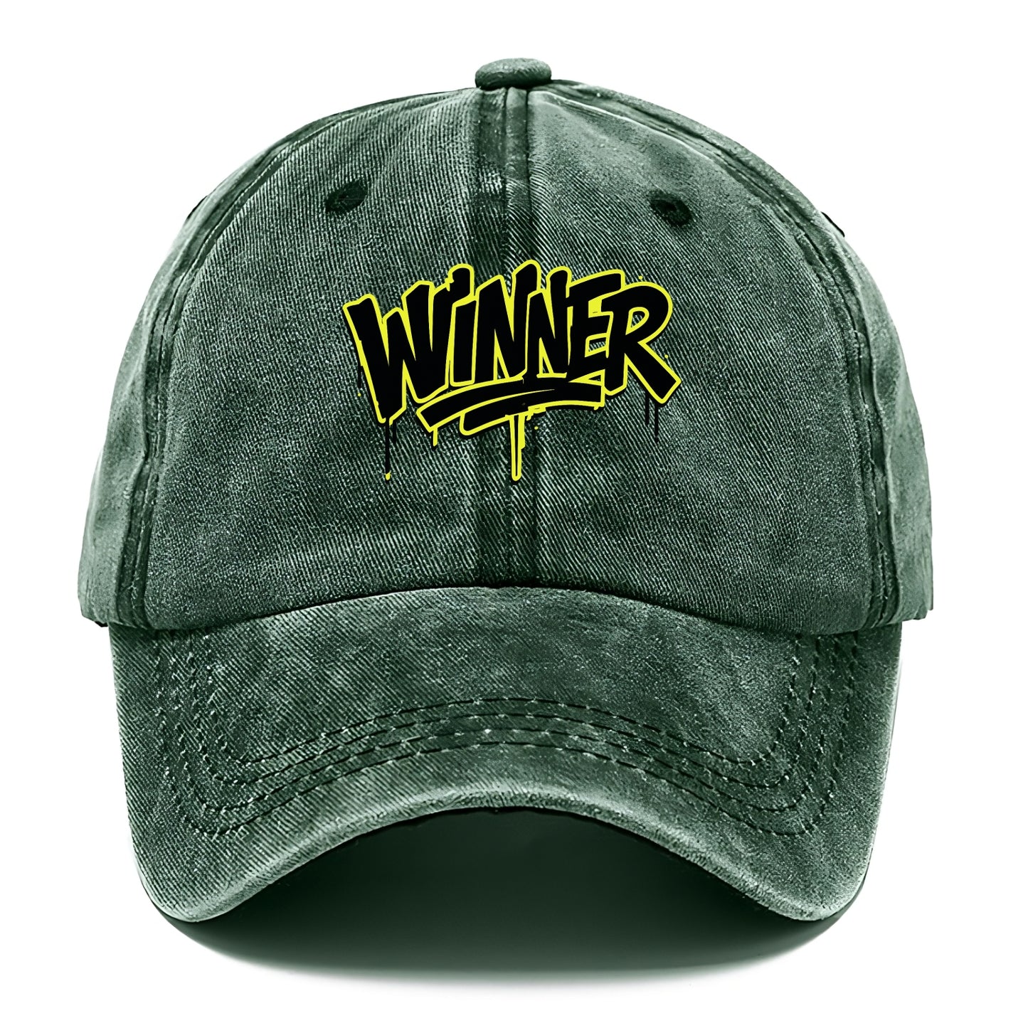 Bold typography design - "WINNER" - victorious mindset, champion - Classic Cap - Forest Mist(Green)