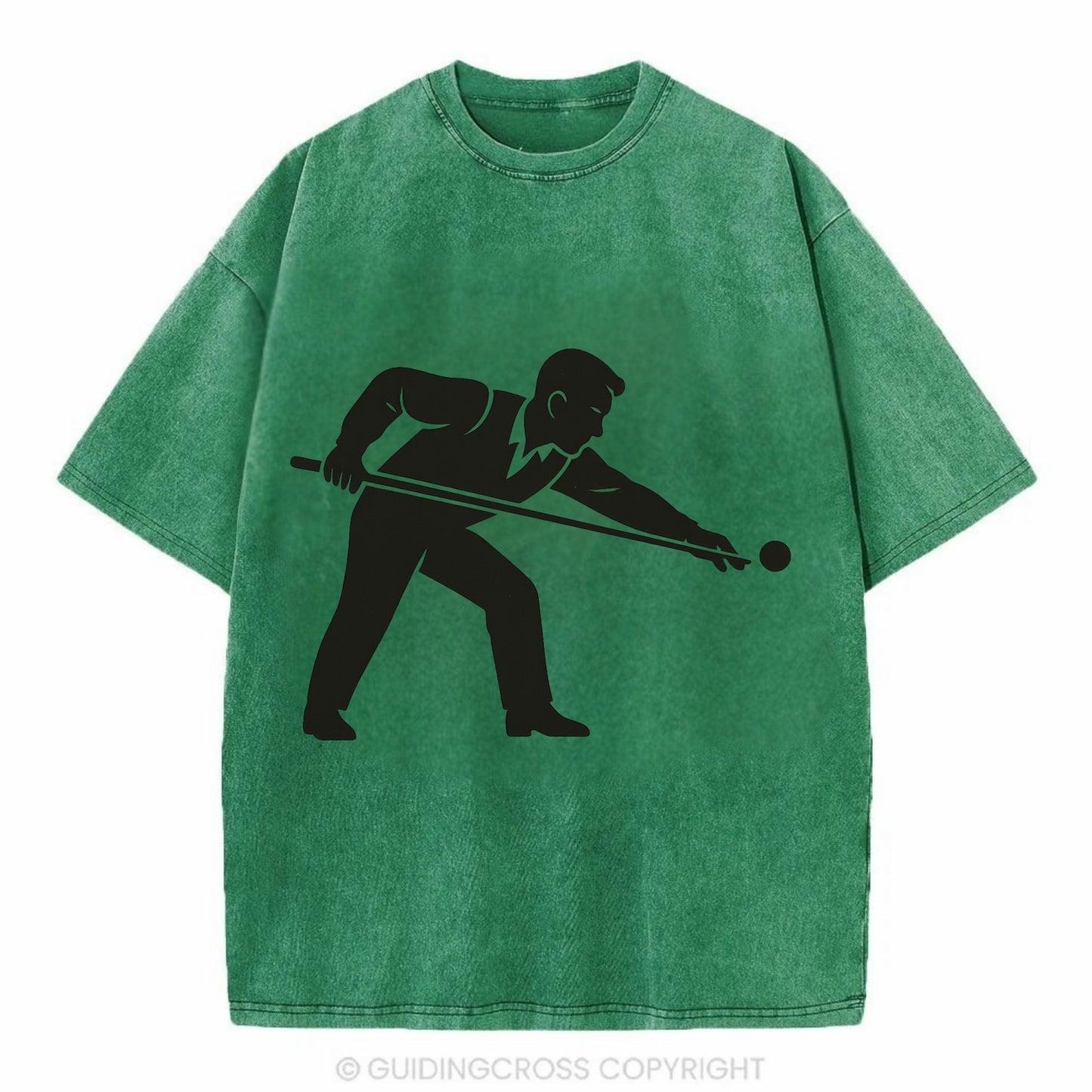 Pool player lining up shot - Vintage T-shirt - Forest Mist(Green)