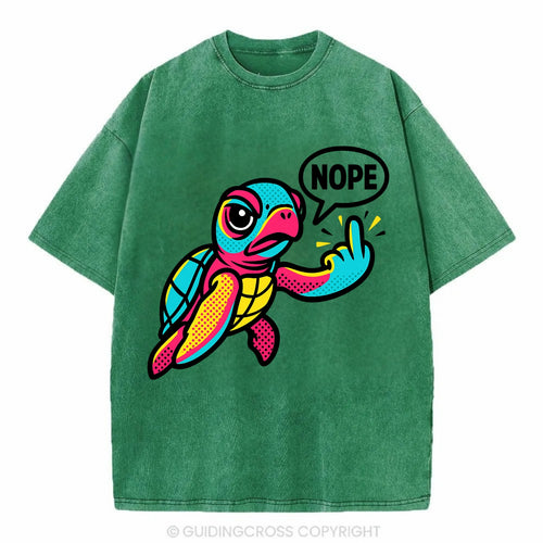 baby sea turtle swimming gracefully, one flipper extended sassily - Vintage T-shirt