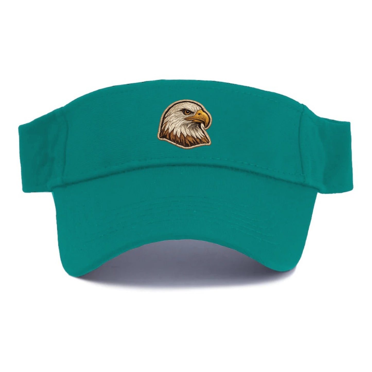 EAGLE HEAD PROFILE - majestic bald eagle in brown, white and gold , American pride - Visor - Forest Mist(Green)