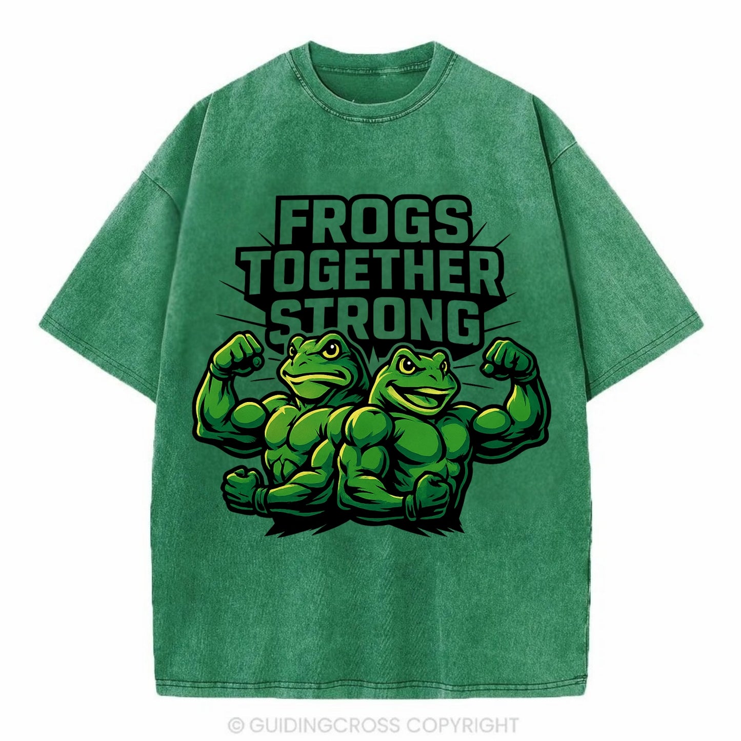 Frogs Together Strong - Vintage T-shirt - Forest Mist(Green)
