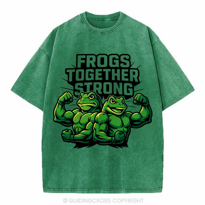Frogs Together Strong - Vintage T-shirt - Forest Mist(Green)
