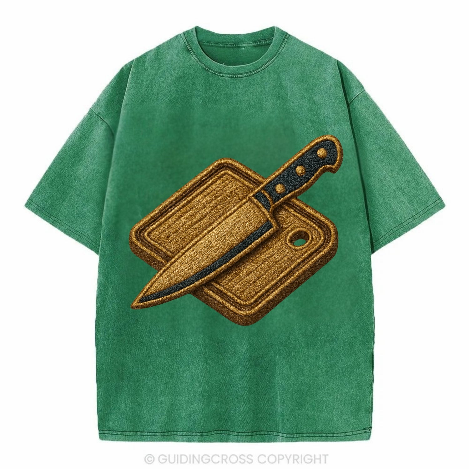 Chef knife with cutting board - culinary enthusiast - Vintage T-shirt - Forest Mist(Green)