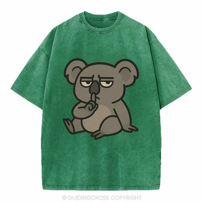 The Koala Judging - Vintage T-shirt - Forest Mist(Green)