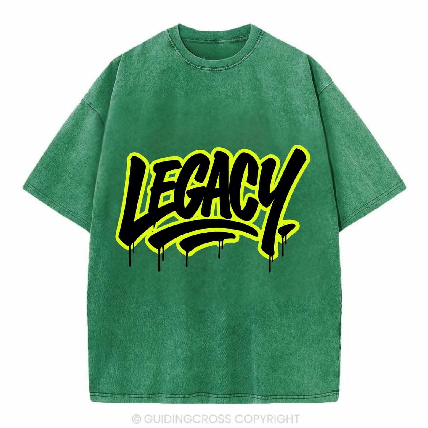 Bold typography design - "LEGACY" - what you leave behind, lasting impact - Vintage T-shirt - Forest Mist(Green)