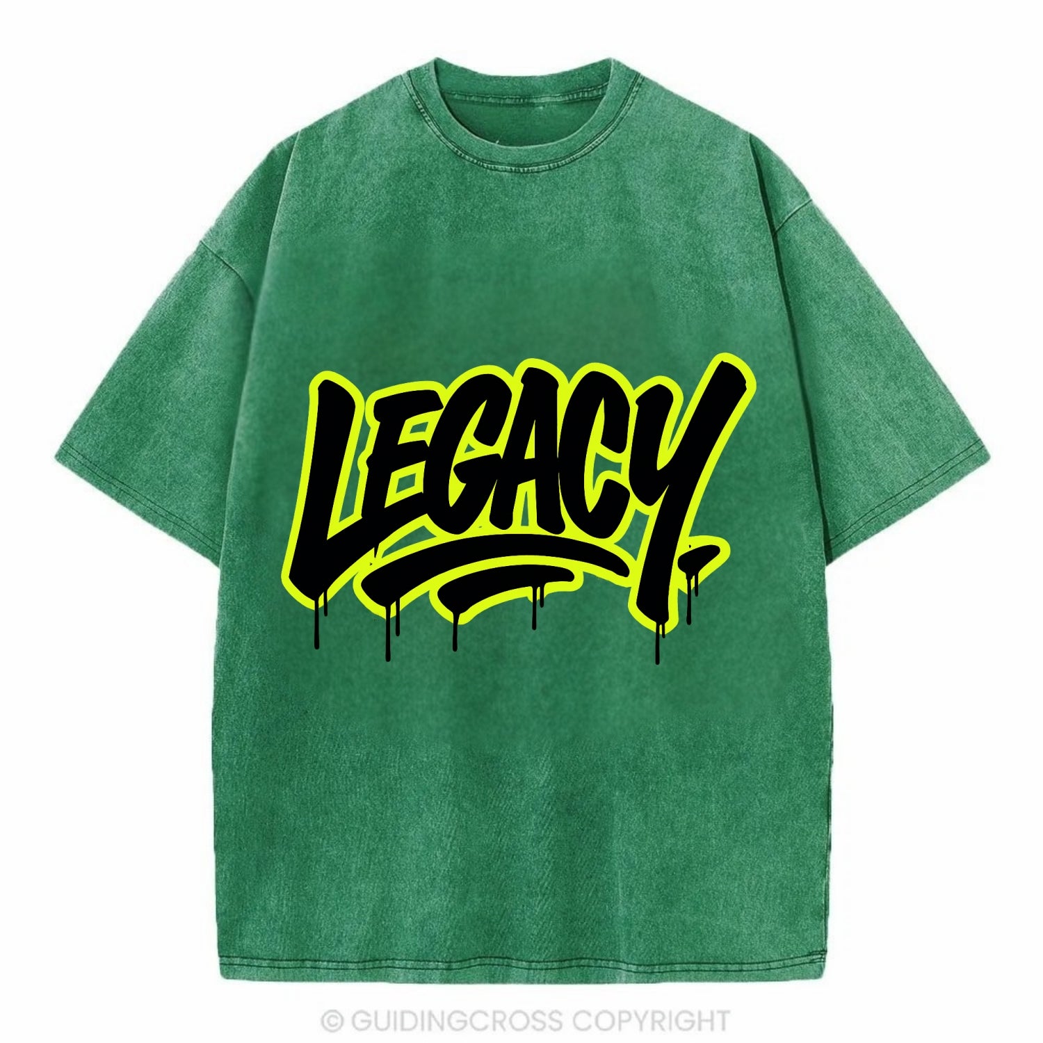 Bold typography design - "LEGACY" - what you leave behind, lasting impact - Vintage T-shirt - Forest Mist(Green)