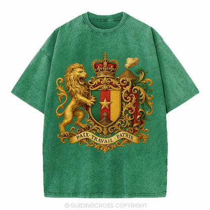 Cameroon Royal Logo  - Vintage T-shirt - Forest Mist(Green)