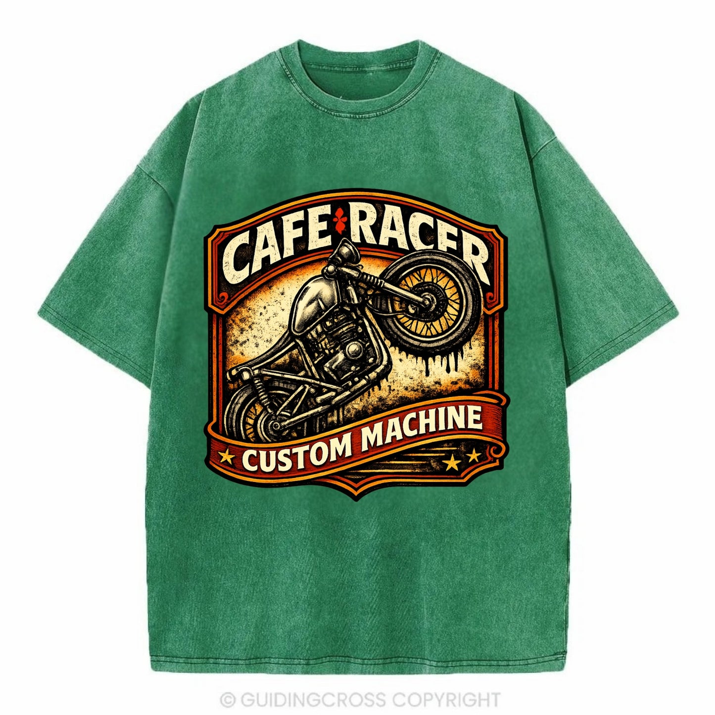 Cafe Racer - Vintage T-shirt - Forest Mist(Green)