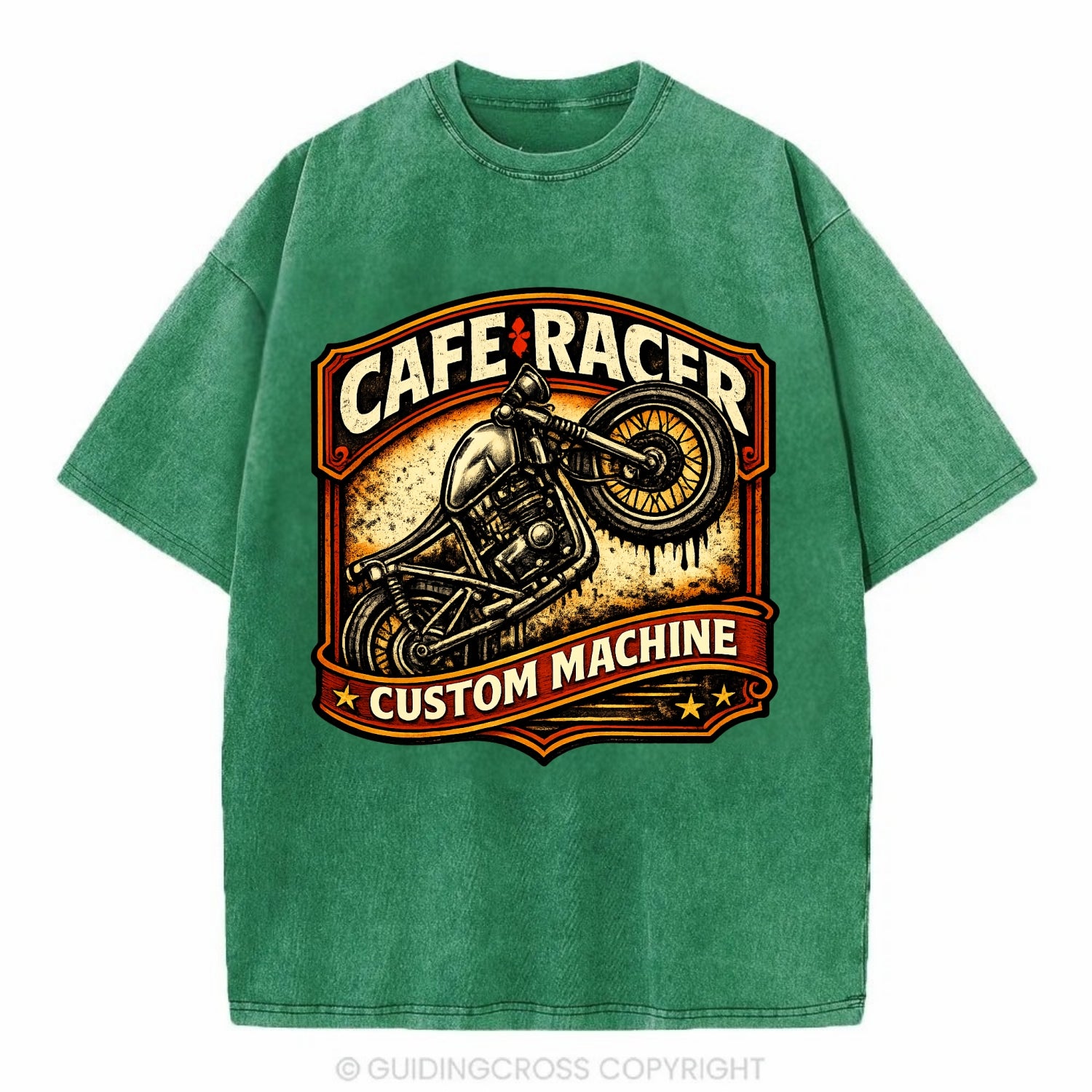 Cafe Racer - Vintage T-shirt - Forest Mist(Green)