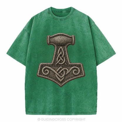 Mjolnir  - Vintage T-shirt - Forest Mist(Green)