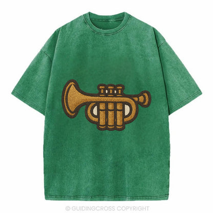 Trumpet  - Vintage T-shirt - Forest Mist(Green)