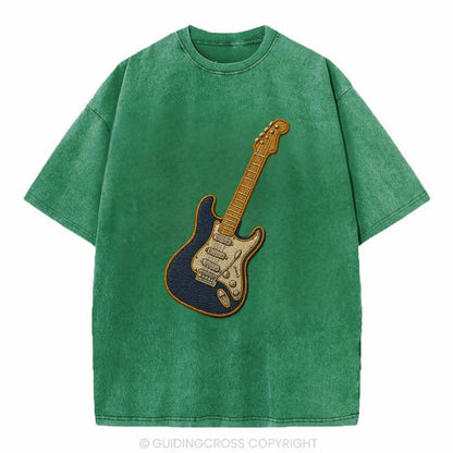 Electric Guitar  - Vintage T-shirt - Forest Mist(Green)
