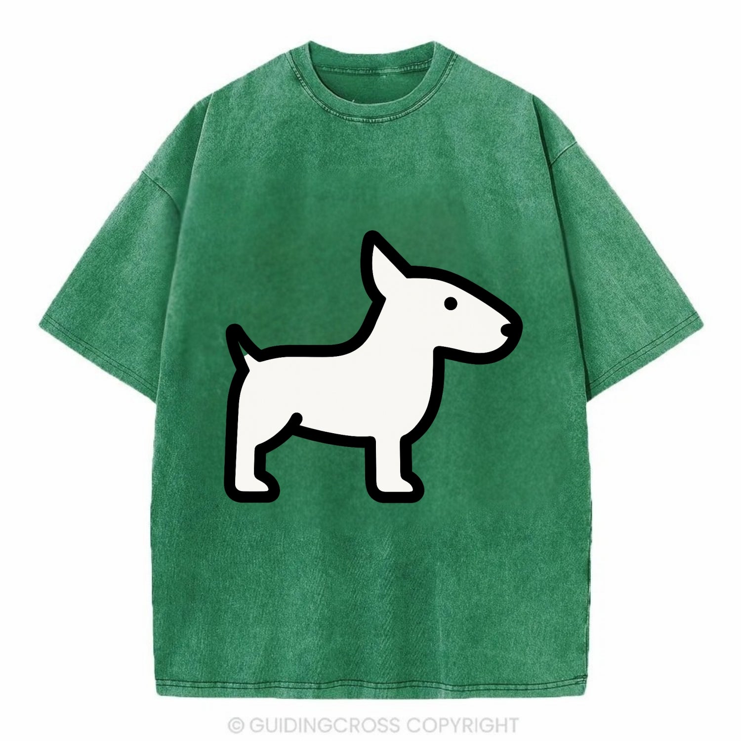 Bull Terrier - White egg-shaped head flat side profile - Vintage T-shirt - Forest Mist(Green)