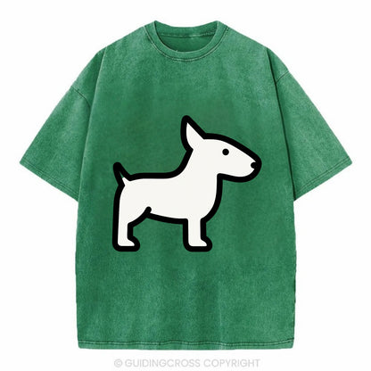Bull Terrier - White egg-shaped head flat side profile - Vintage T-shirt - Forest Mist(Green)
