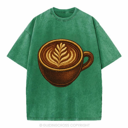 Latte Art  - Vintage T-shirt - Forest Mist(Green)