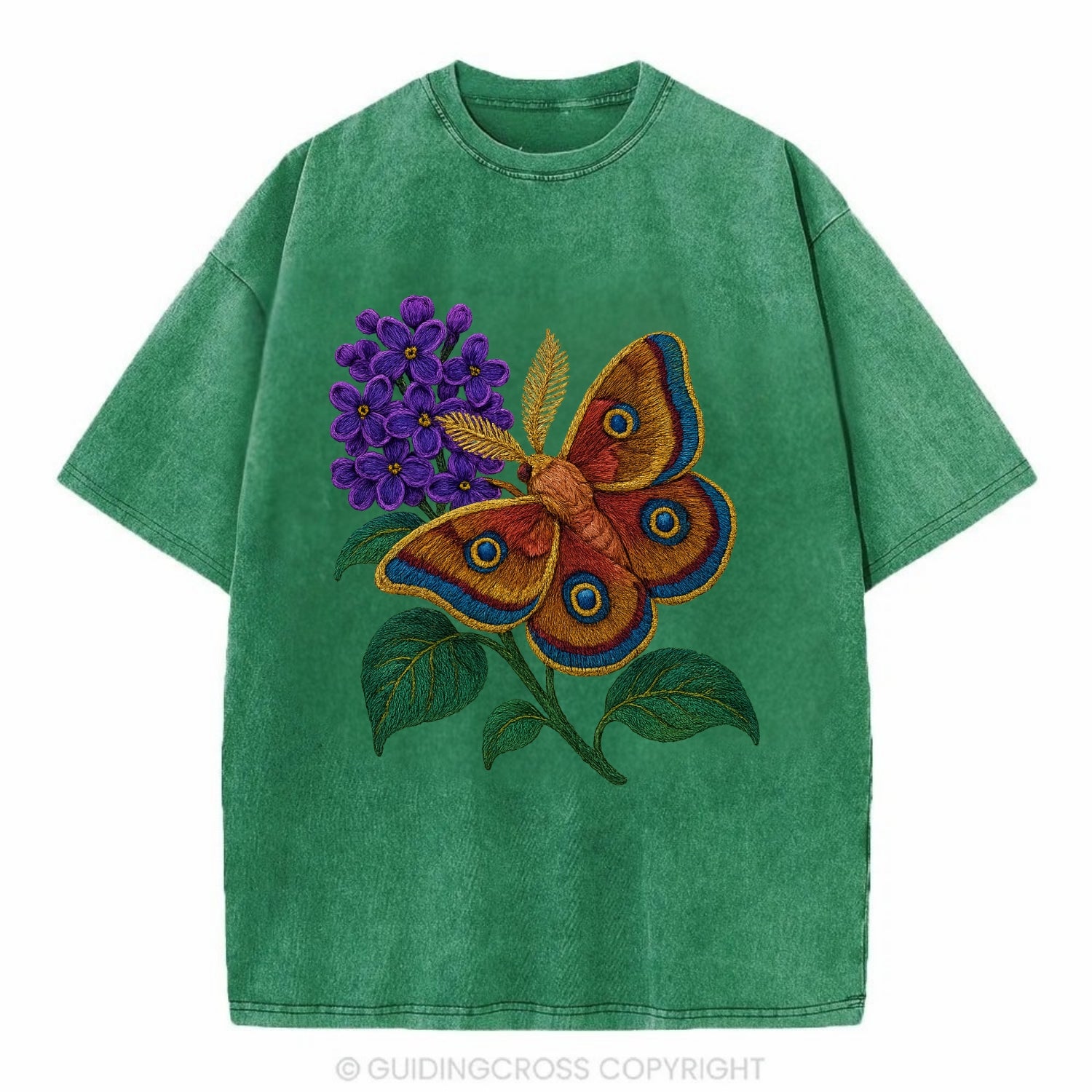 Polyphemus Moth - Vintage T-shirt - Forest Mist(Green)