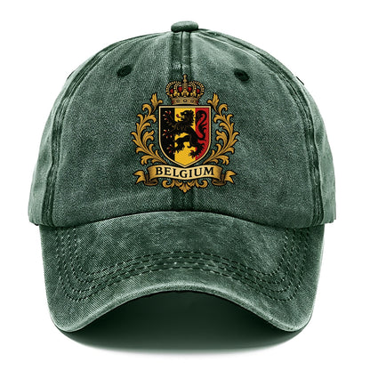 Belgium Lion Emblem (black Lion Rampant, Black/yellow/red Shield) Classic Cap - Forest Mist(Green)