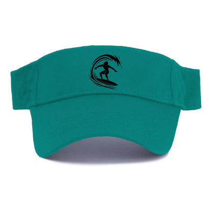 Hawaiian surfer riding big wave - Visor - Forest Mist(Green)