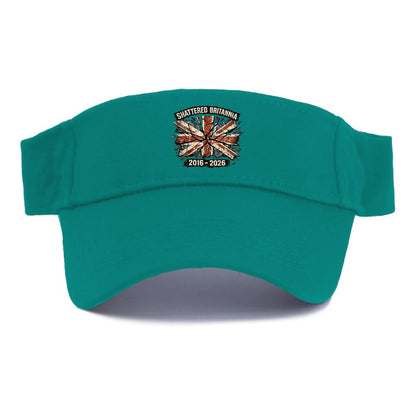 SHATTERED BRITANNIA | Cracked broken Union Jack | Fragmented glass effect | Pieces - Visor - Forest Mist(Green)