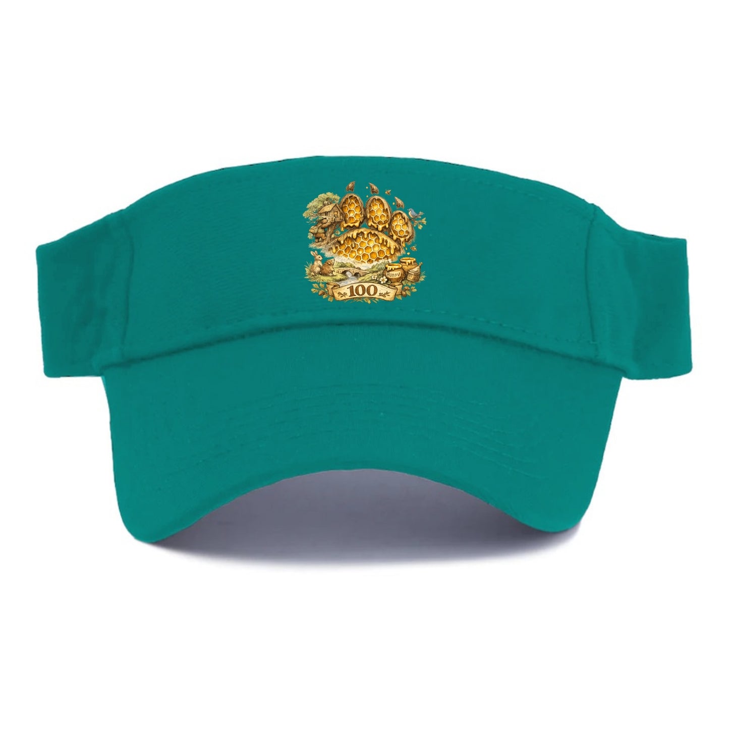 HONEY PAW | Bear paw print filled with honeycomb | Sticky evidence | Forest treasure hunter - Visor - Forest Mist(Green)