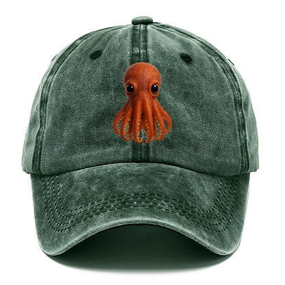 Baby Giant Pacific Octopus - reddish, smaller tentacles, expressive eyes, - Classic Cap - Forest Mist(Green)