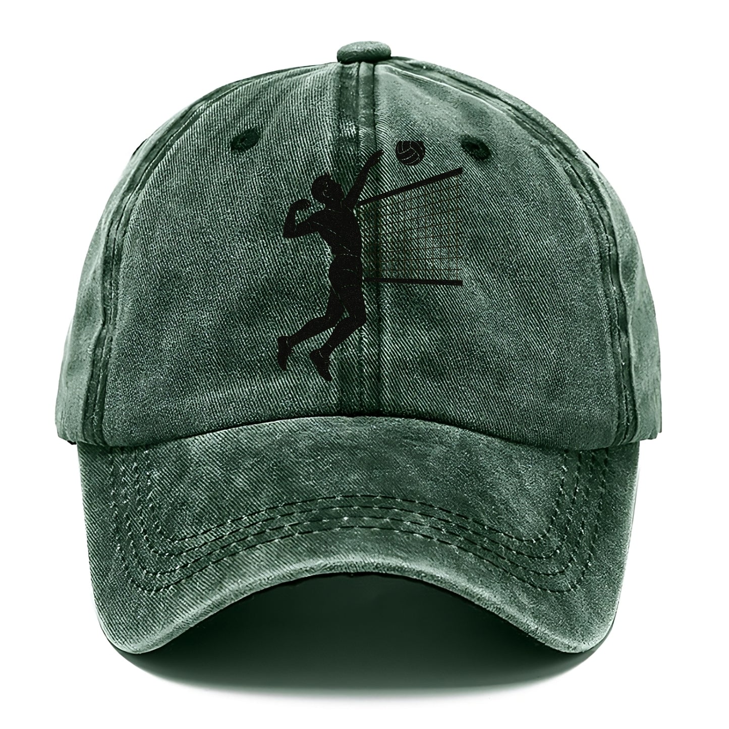 Volleyball player spiking at the net - Classic Cap - Forest Mist(Green)