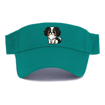 Japanese Chin - Black and white sitting pose - Visor - Forest Mist(Green)