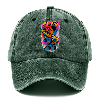 Empowered figure striking confident pose - "slay" culture, fierce and fabulous energy - Classic Cap - Forest Mist(Green)