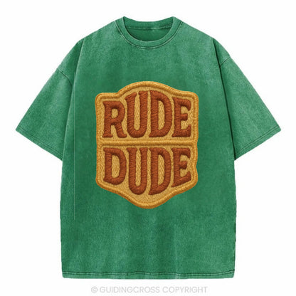 RUDE;DUDE ENERGY Surf Green Trucker - Vintage T-shirt - Forest Mist(Green)