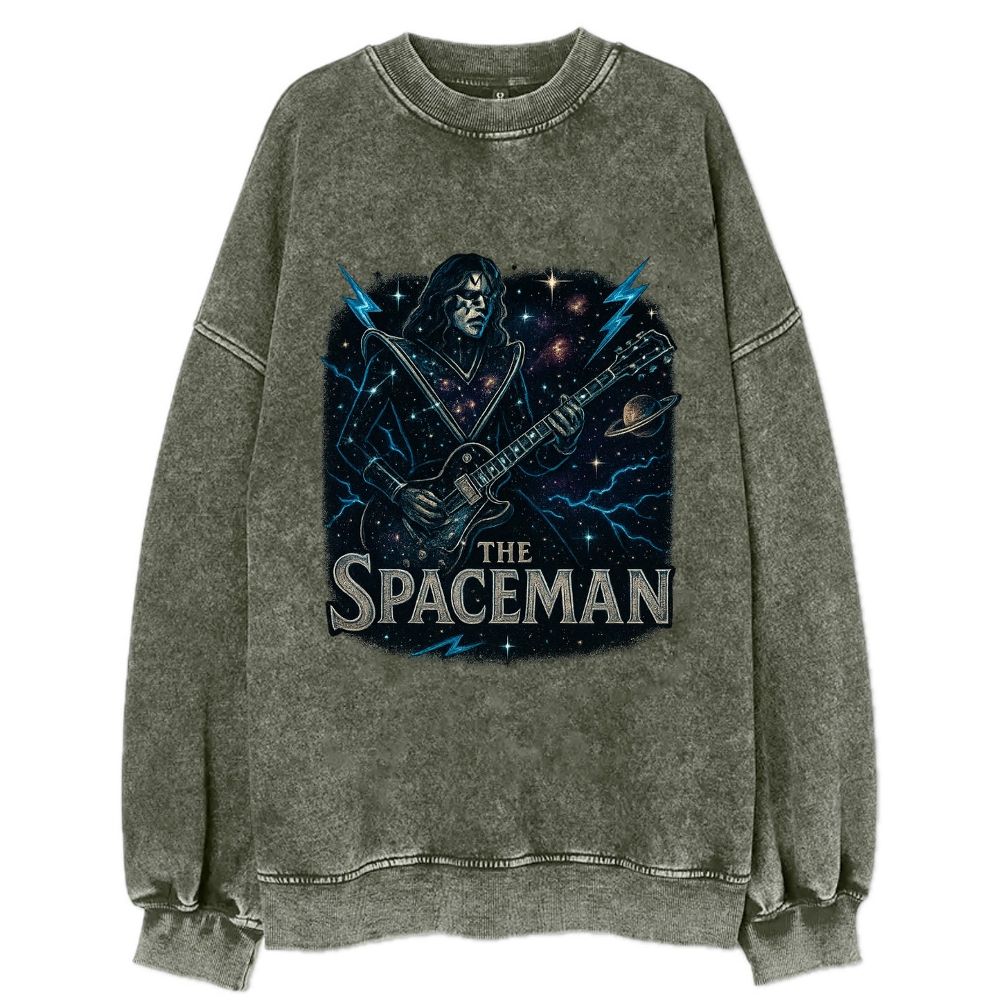 Spaceman Constellation - Vintage Sweatshirt - Forest Mist(Green)