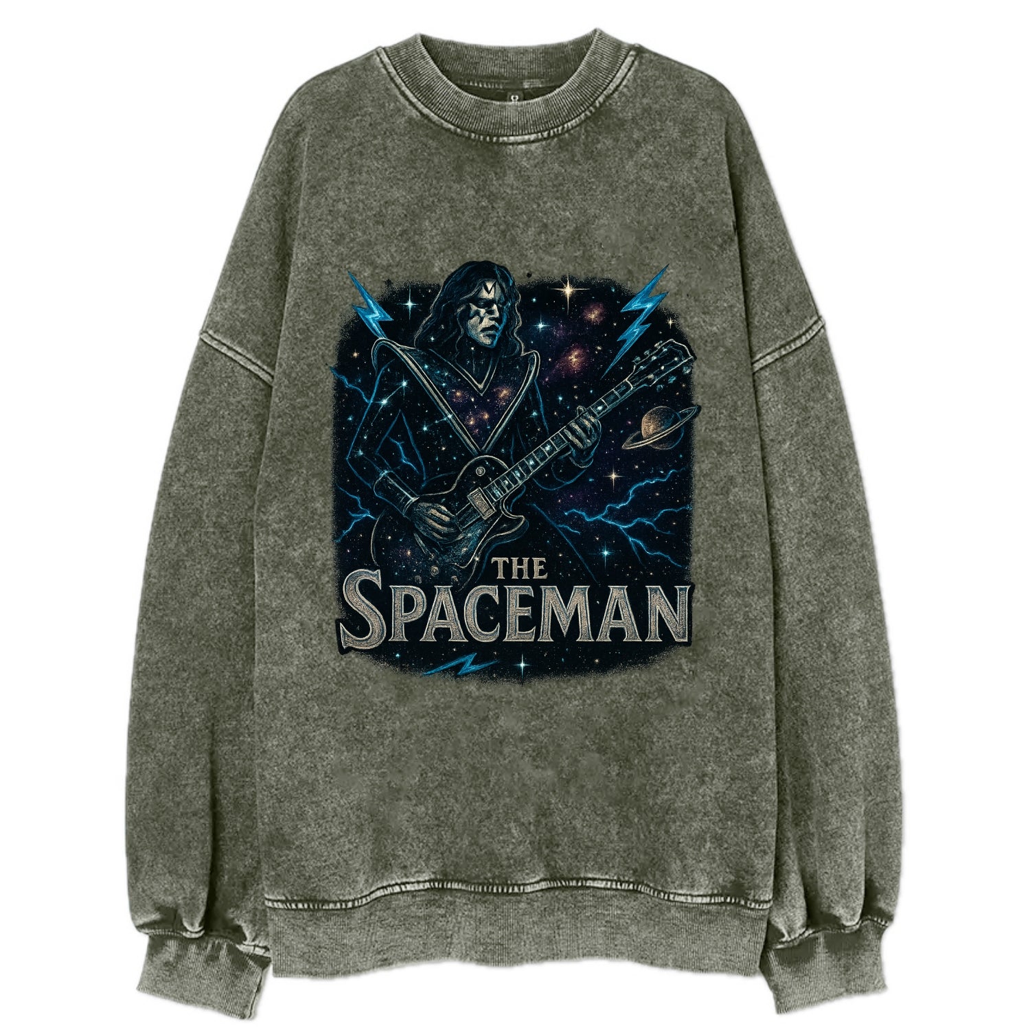 Spaceman Constellation - Vintage Sweatshirt - Forest Mist(Green)