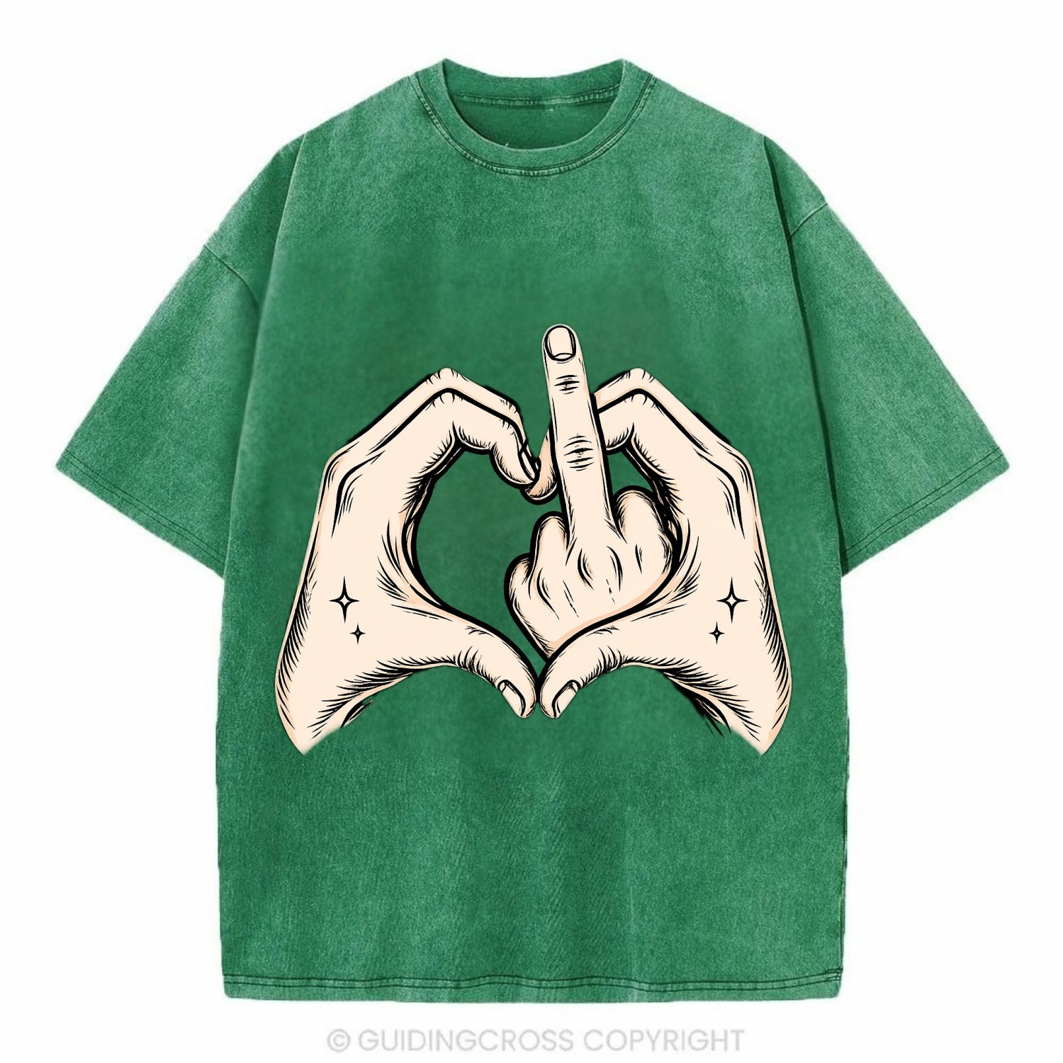 Love You Symbol - Vintage T-shirt - Forest Mist(Green)