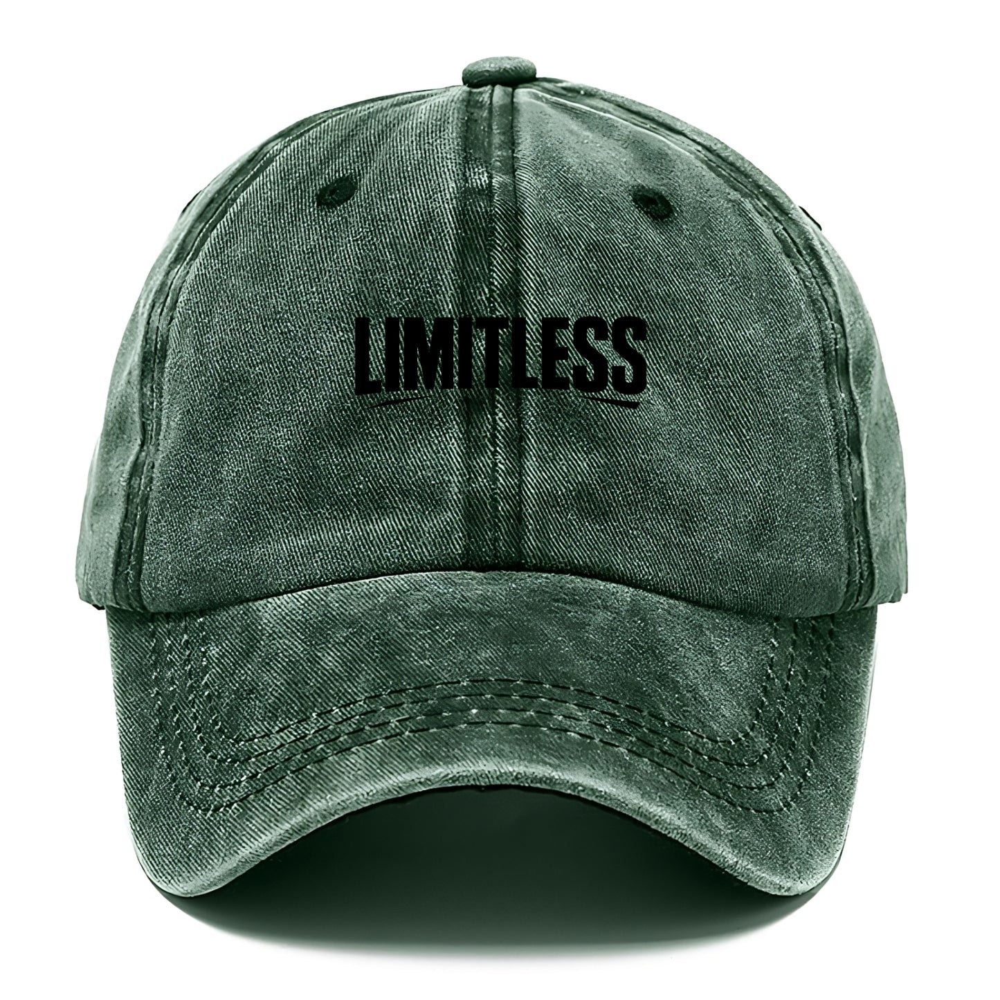 Bold typography design - "LIMITLESS" - no boundaries, infinite potential - Classic Cap - Forest Mist(Green)