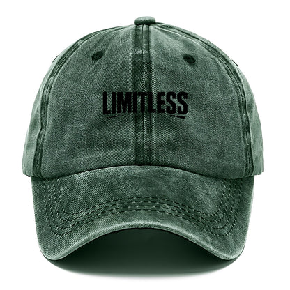 Bold typography design - "LIMITLESS" - no boundaries, infinite potential - Classic Cap - Forest Mist(Green)